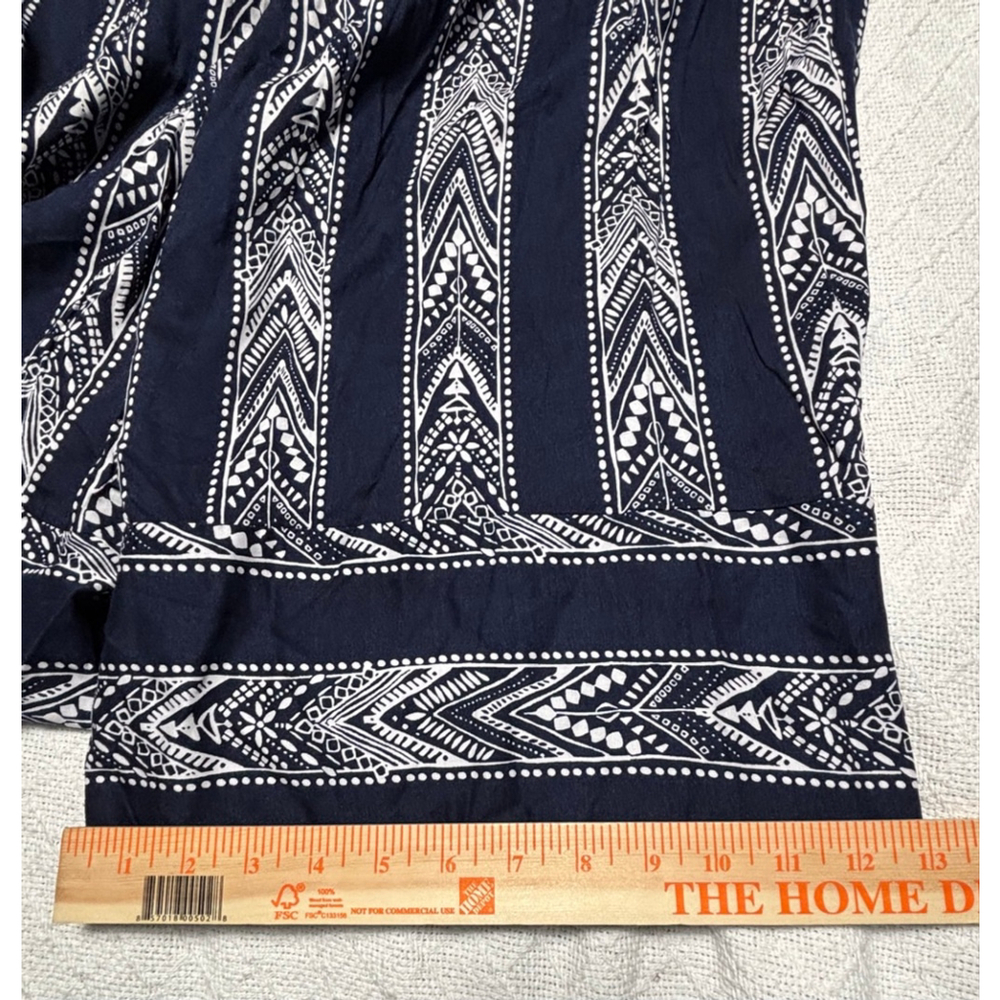 ‼️🙌‼️ Woman Within Tribal Navy & White Flounce Bodice Cullotte Jumpsuit Size 16W - Picture 11 of 12